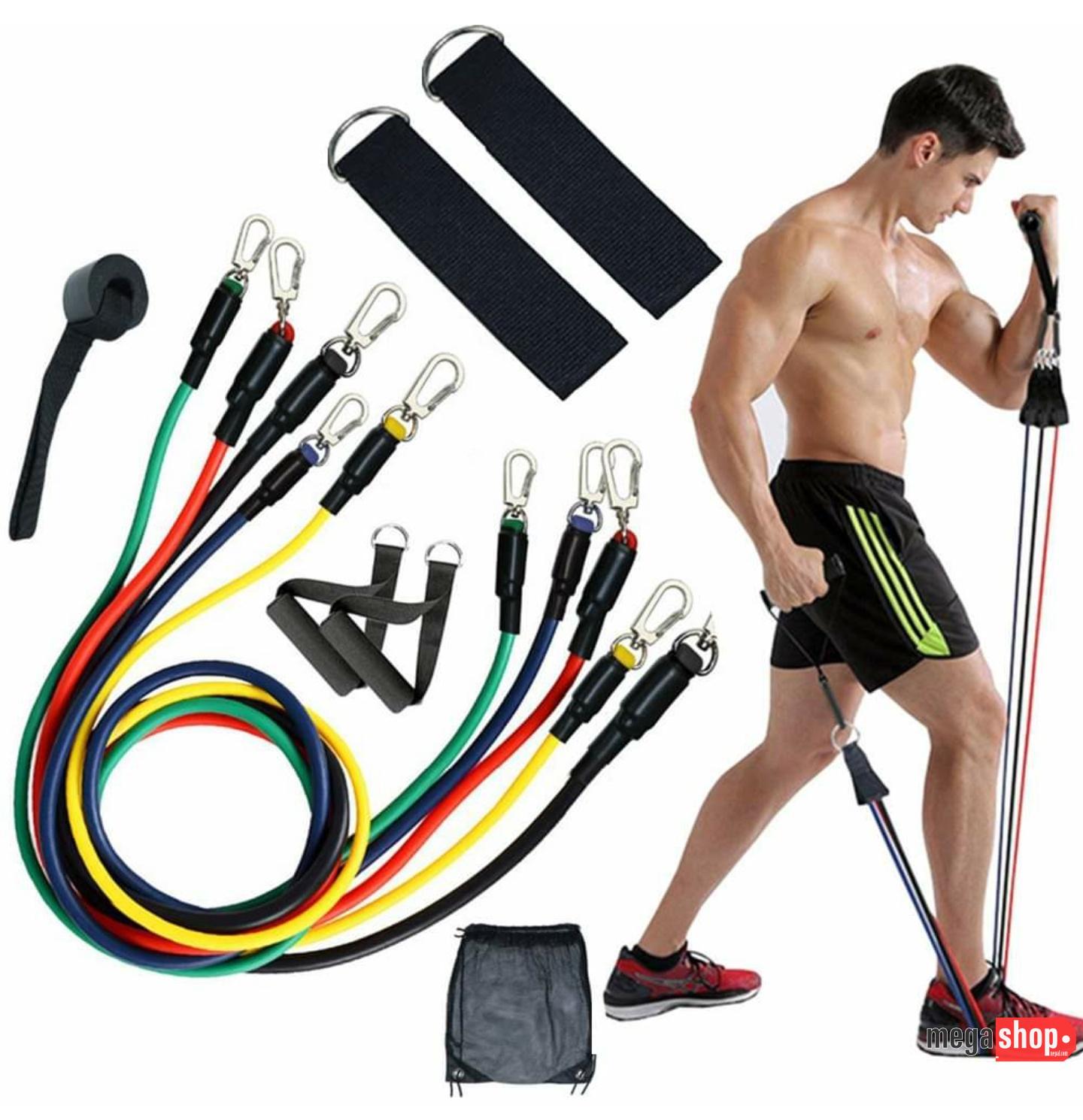 Screenshot_20201001-223132 Resistance Band 11pc Set with Door Anchor Ankle Straps Foam Handles Resistance Band Carrying Case Fitness Band Rubber Loop - Image 1