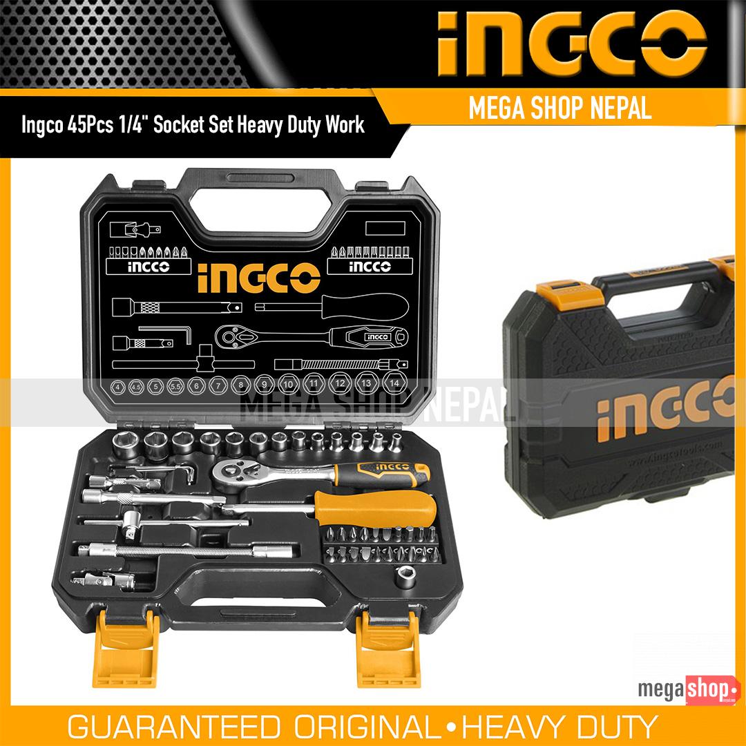Ingco 45Pcs 1/4" socket set heavy duty work Ingco 45Pcs 1/4" socket set heavy duty work