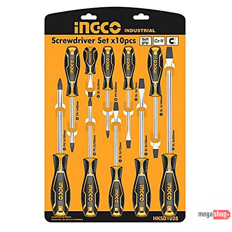 Ingco 10 Pcs Screwdriver Set - HKSD1028 Ingco 10 Pcs Screwdriver Set - HKSD1028