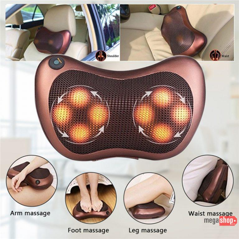 Electric Massage Neck Pillow Upgrade 8 ball Shiatsu Heat Therapy