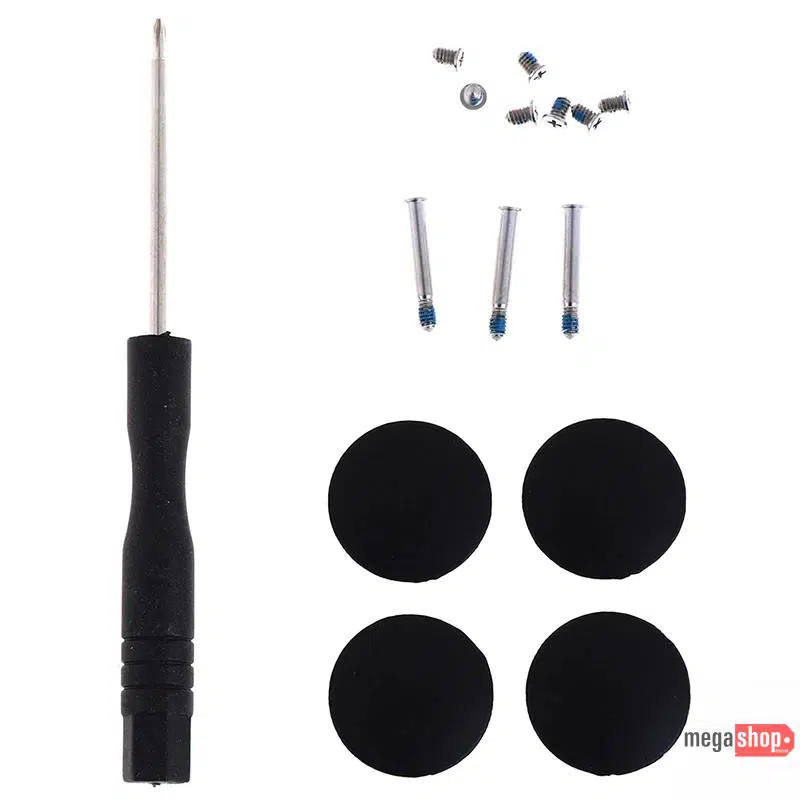 4 Hot For Macbook Pro A1278 A1286 A1297 Rubber Feet Bottom With Screws Screwdriver 13 inch / 15 inch / 17 inch - Image 1