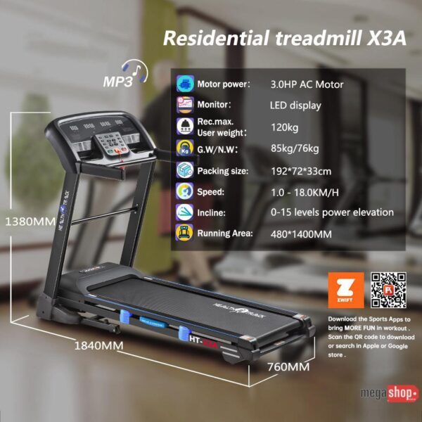 Home Use Ac Motor Electric Treadmill - X3A