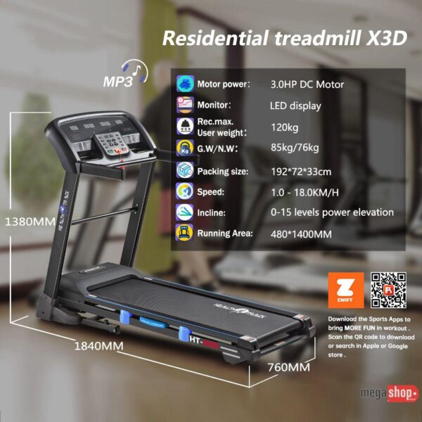 Home Use Electric Treadmill - X3D