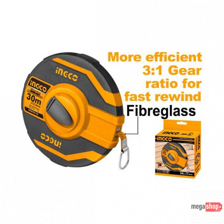 Ingco Fibreglass Measuring Tape 30M - HFMT8130