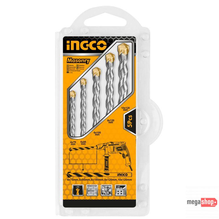 Size: 4X75, 5X85, 6X100, 8X120, 10X120 5PCS Masonry drill bits set Packed by double blister