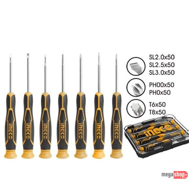 20200914162750RK4DK5GEEXKZD_700 INGCO 7 Pcs Precision Screwdriver Set HKSD0718 - Image 1