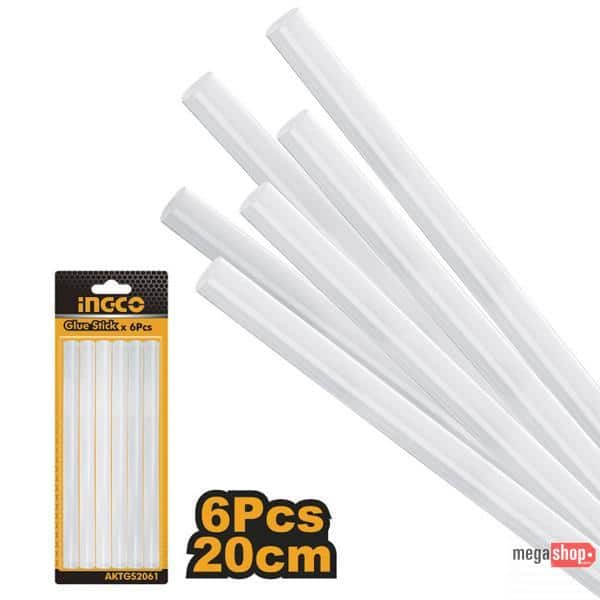 Ingco Glue Gun Stick 20CM - AKTGS2061 ( 6 PCS ) Ingco Glue Gun Stick 20CM - AKTGS2061 ( 6 PCS )