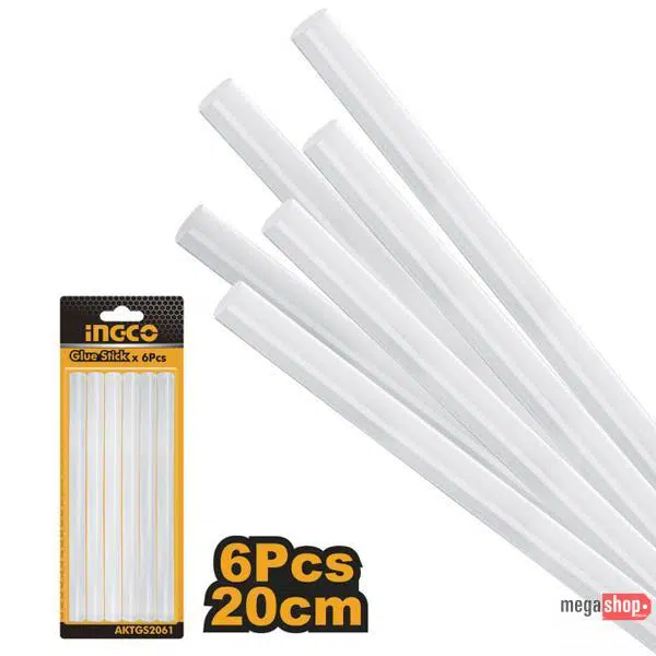 Ingco Glue Gun Stick 20CM - AKTGS2061 ( 6 PCS ) Ingco Glue Gun Stick 20CM - AKTGS2061 ( 6 PCS )