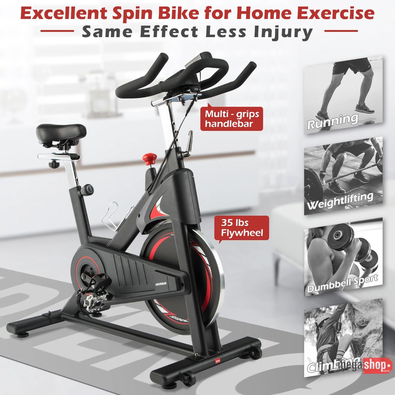 ADVENOR Magnetic Resistance Exercise Bike, Indoor Stationary Bikes For Home Workout, Quiet Belt Drive With LCD Monitor ADVENOR Magnetic Resistance Exercise Bike, Indoor Stationary Bikes For Home Workout, Quiet Belt Drive With LCD Monitor