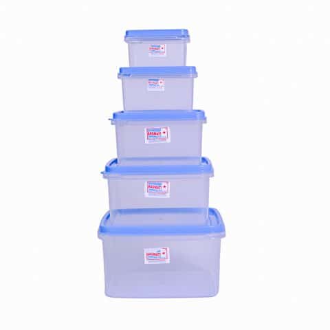Square Plastic Container - SET OF 5
