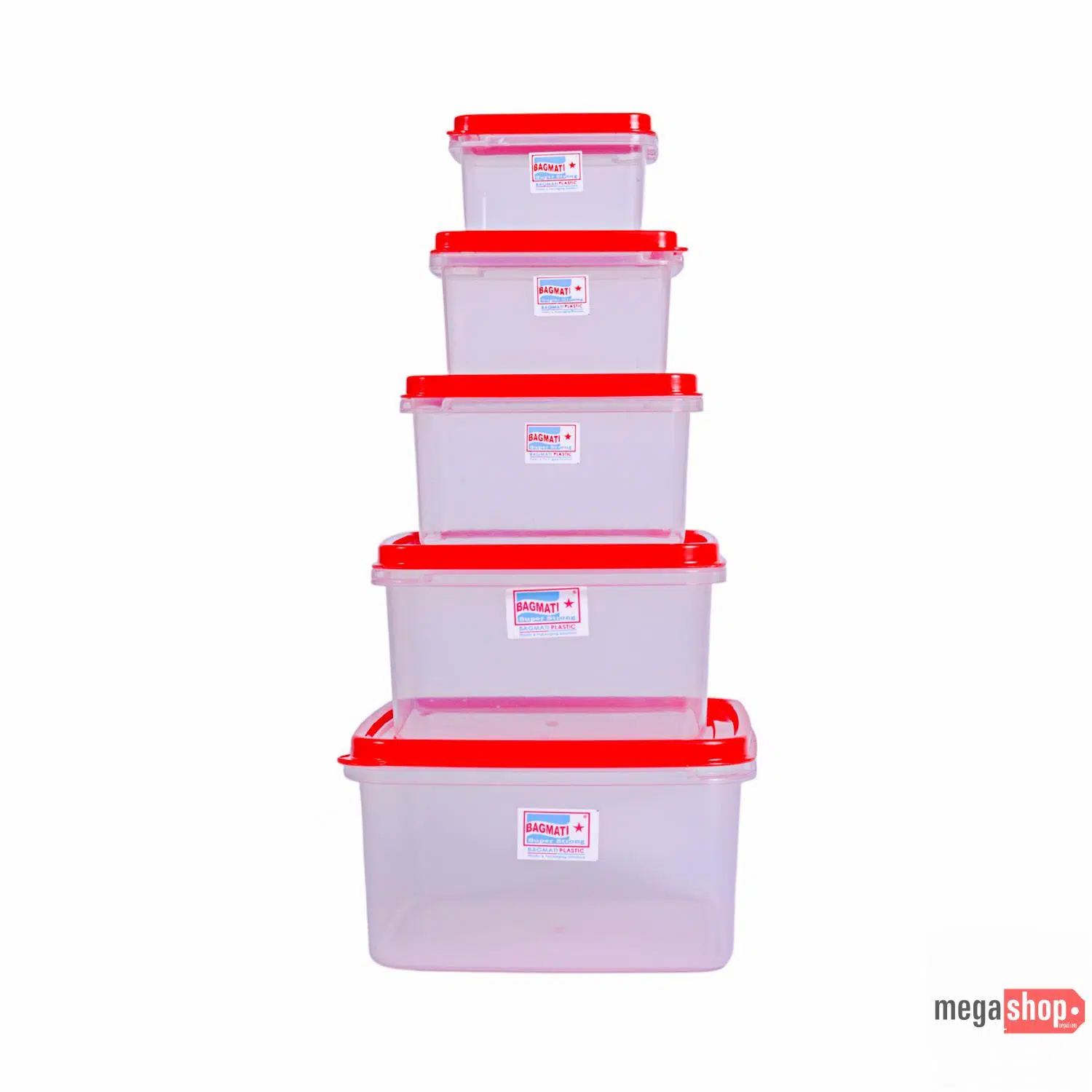Square Plastic Container - SET OF 5 -9 Square Plastic Container - SET OF 5