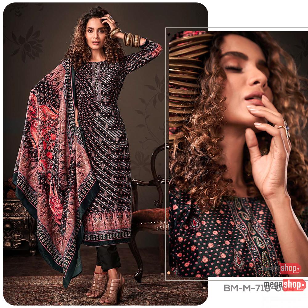 1d66ab091611ef4f0590dec9985a2a0a.jpg Belliza Designer Muze Pure Velvet Dress Material Unstitched Kurti Set For Women - Image 1