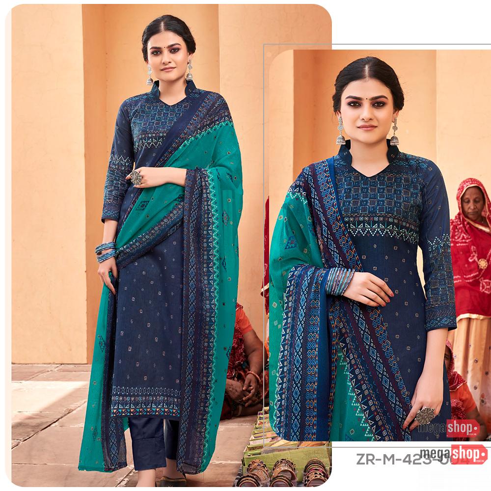 39906e5f230216bb9fc5085f3d67255b.jpg Zulfat Designer Suits Riyasat pure Cotton Digital Dress Material Unstitched Kurthi Set For Women - Image 1