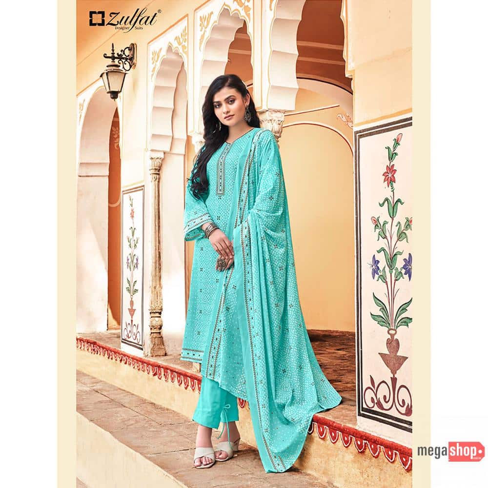 422-002 Cotton Unstitched Kurta Set - Kurta, Salwar and Shawl - Image 1