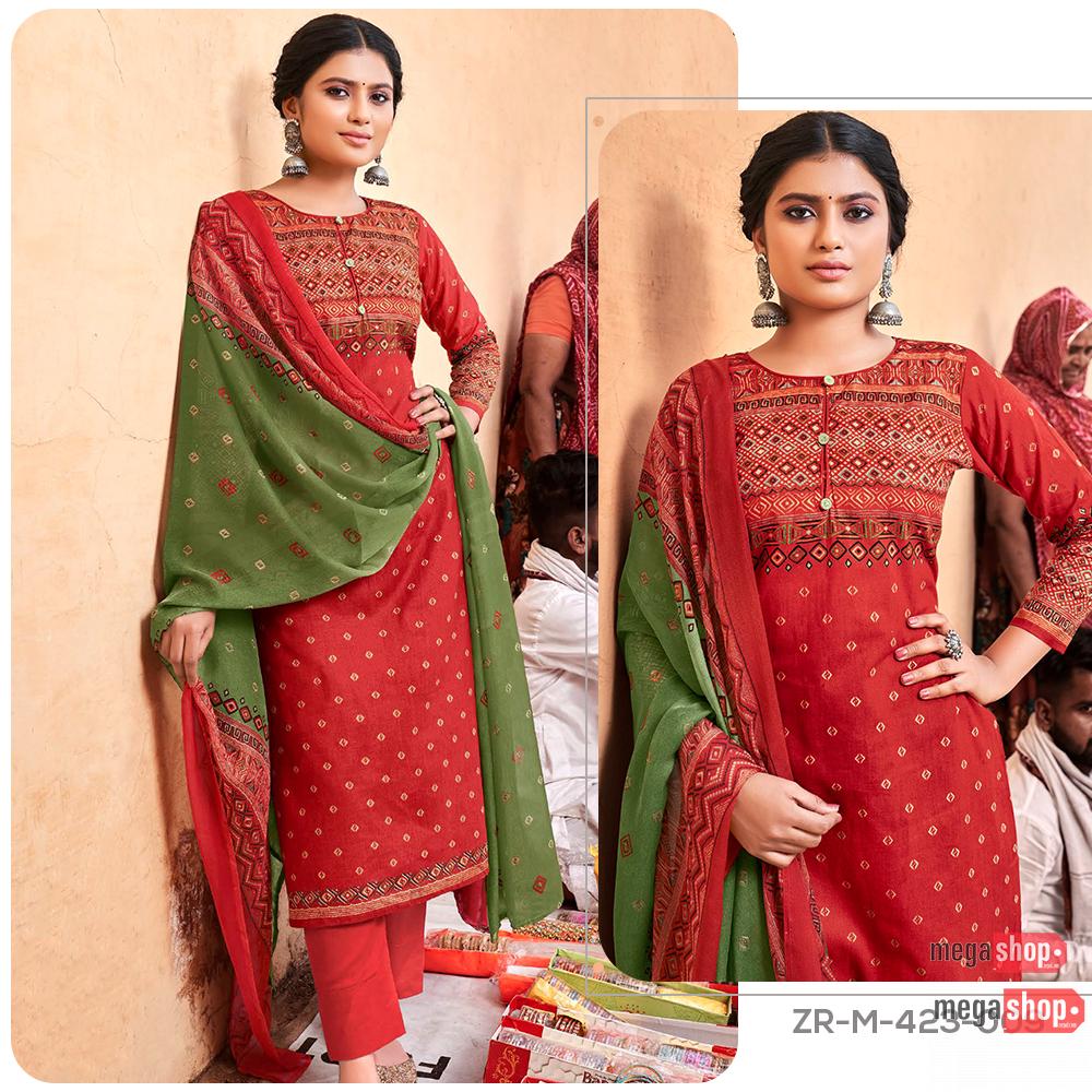 79138d48c12d40c42ca153f2930eff9e.jpg Zulfat Designer Suits Riyasat pure Cotton Digital Dress Material Unstitched Kurthi Set For Women - Image 1