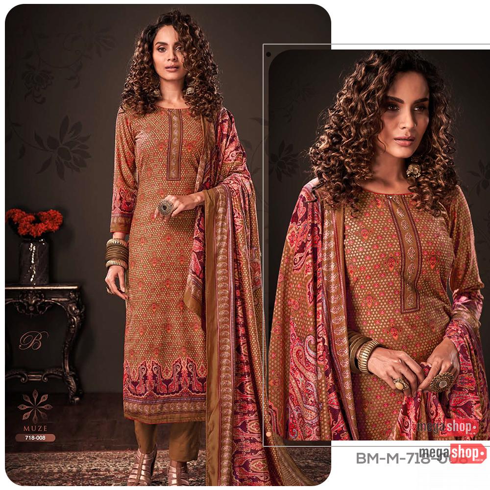 bbfdf198d031000a09326bf6026e01cd.jpg Belliza Designer Muze Pure Velvet Dress Material Unstitched Kurti Set For Women - Image 1