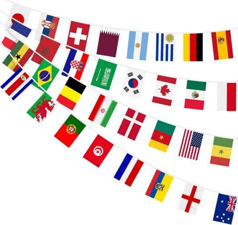 32 International Countries Clubs World Cup Flags 2022 Soccer