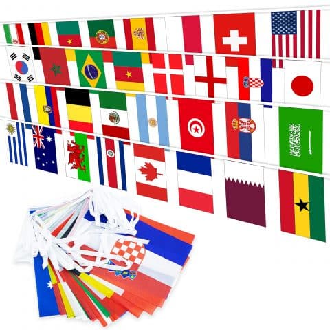 32 International Countries Clubs World Cup Flags 2022 Soccer