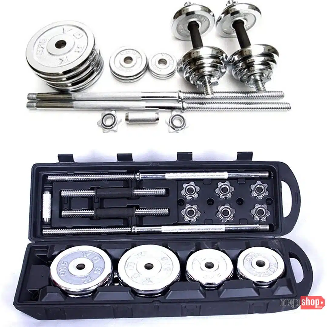 York 50Kg Set New York 50kg Adjustable Dumbbell Set (With Barbell)