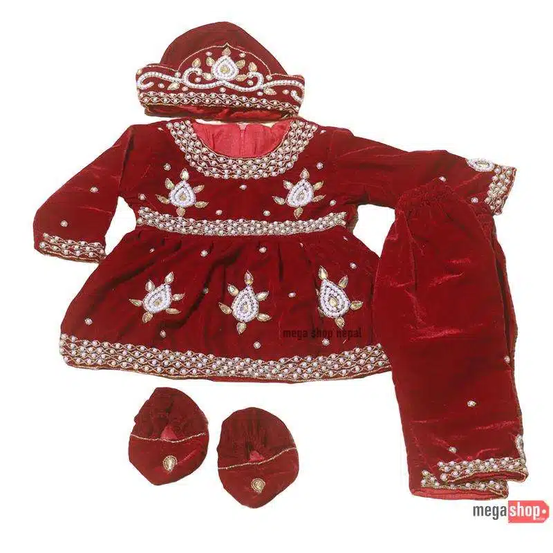 Baby Girl Pashni Dress For Rice Feeding Ceremony Weaning Occasions Baby Girl Pashni Dress For Rice Feeding Ceremony Weaning Occasions